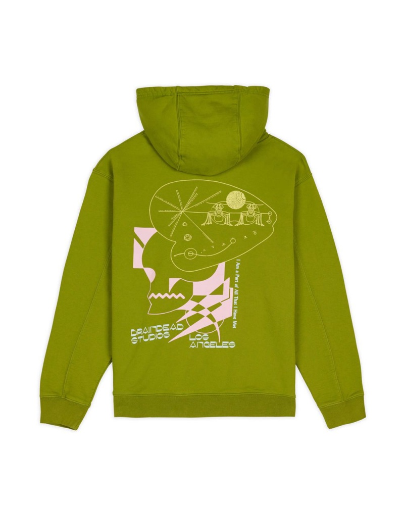 Olive Brain Dead Playing With Fire Hoodie | USA AUJB52470