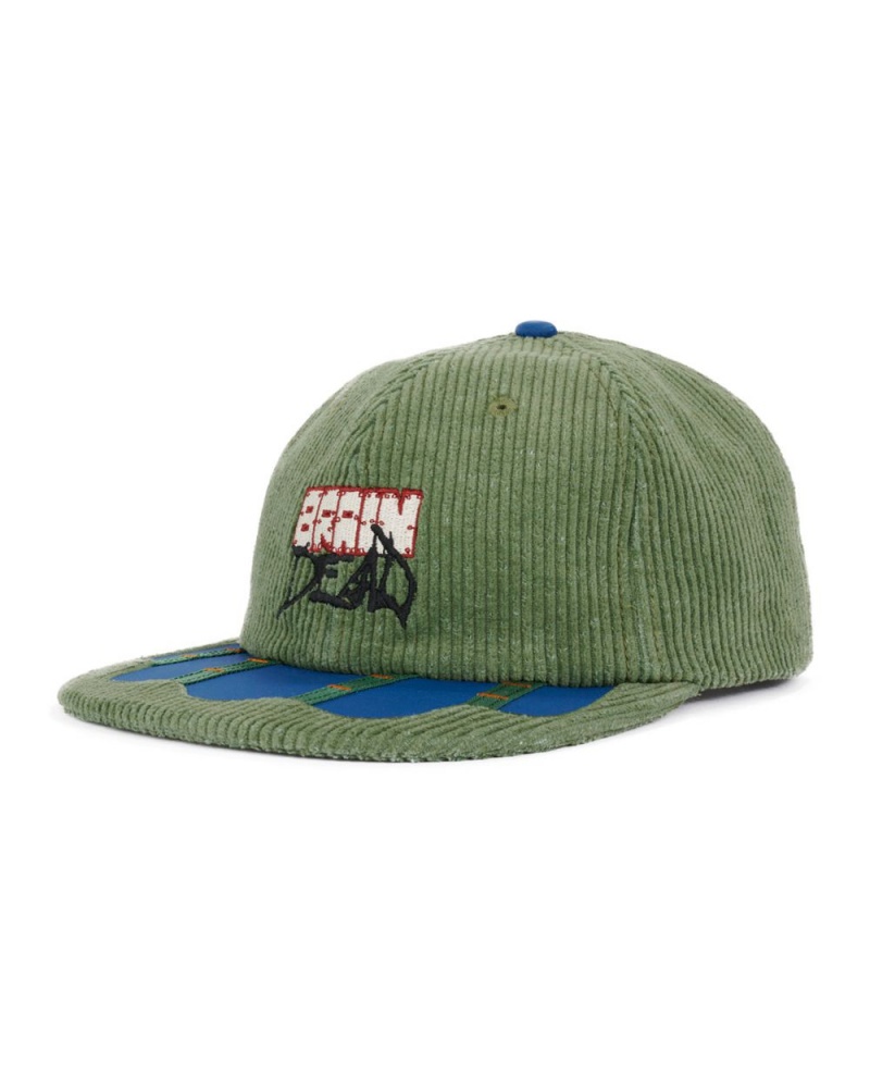 Olive Brain Dead Sludge Twill 6 Panel Cap | USA FIKU09857