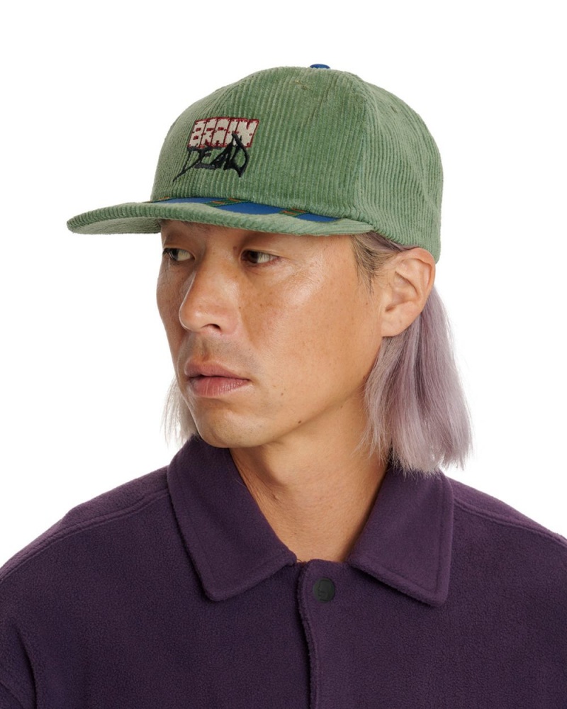 Olive Brain Dead Sludge Twill 6 Panel Cap | USA FIKU09857