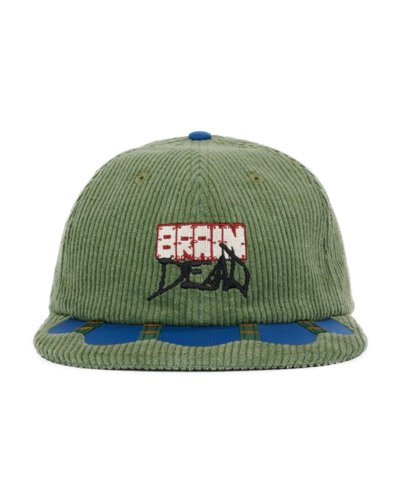 Olive Brain Dead Sludge Twill 6 Panel Cap | USA FIKU09857