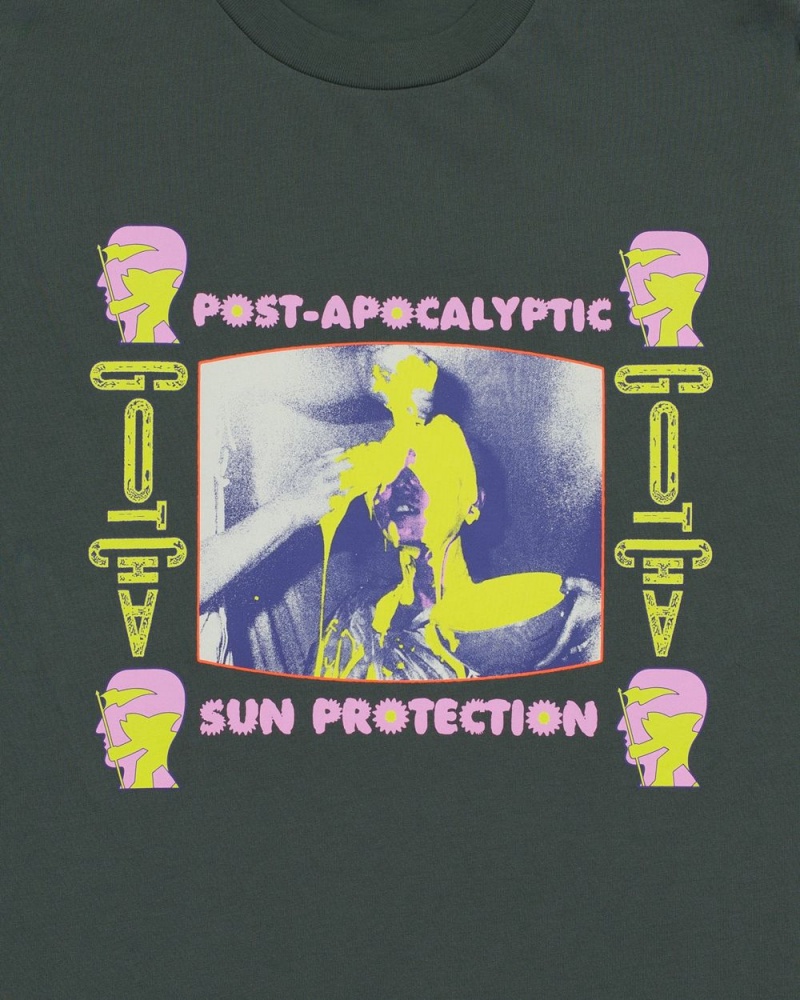 Olive Brain Dead X Gotcha Sun Protection Long Sleeve T-Shirt | USA PBKH64028