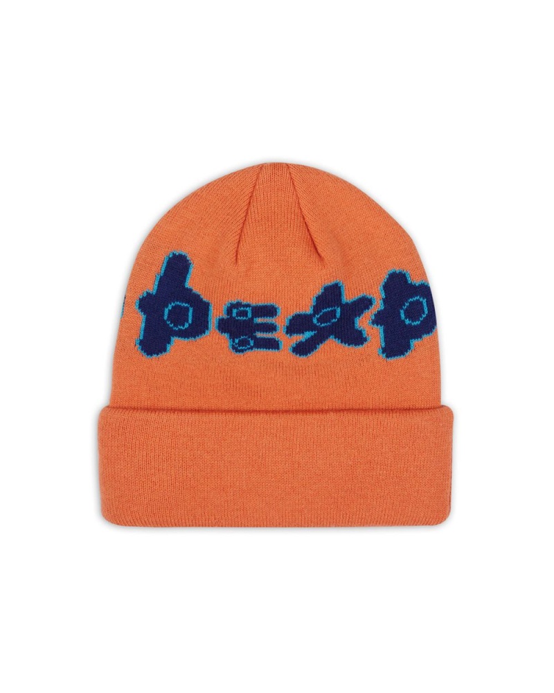 Orange Brain Dead Amoeba Wool Beanie | USA XUGM18324