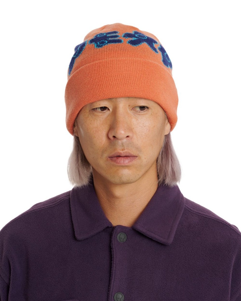 Orange Brain Dead Amoeba Wool Beanie | USA XUGM18324