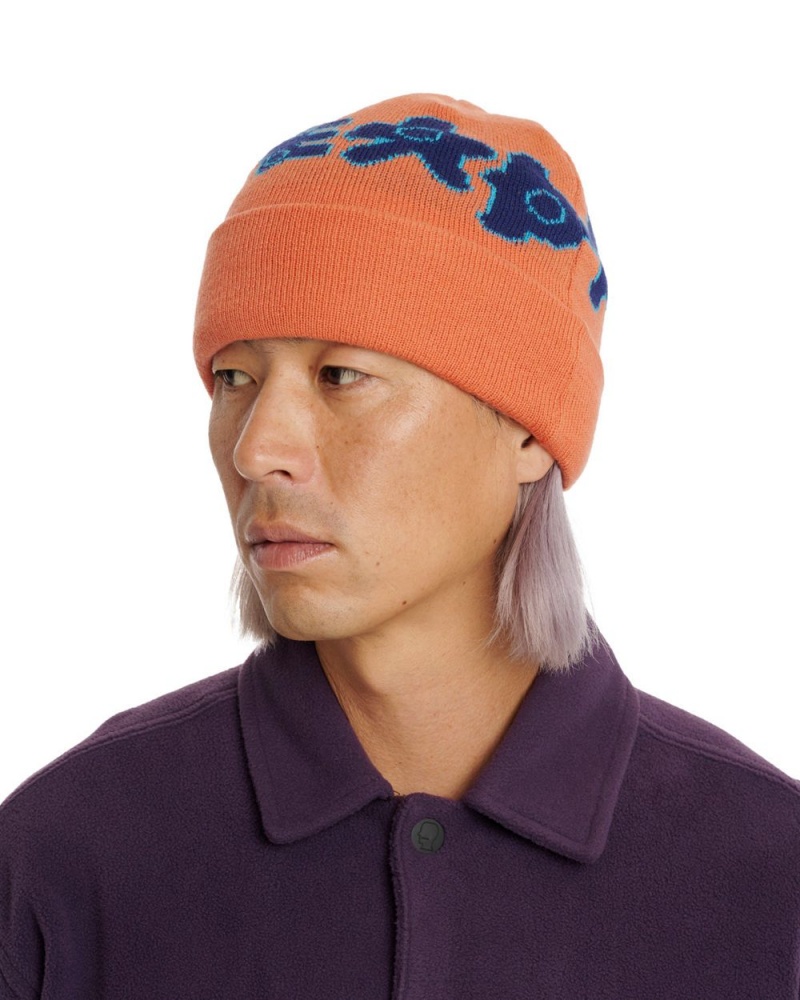 Orange Brain Dead Amoeba Wool Beanie | USA XUGM18324