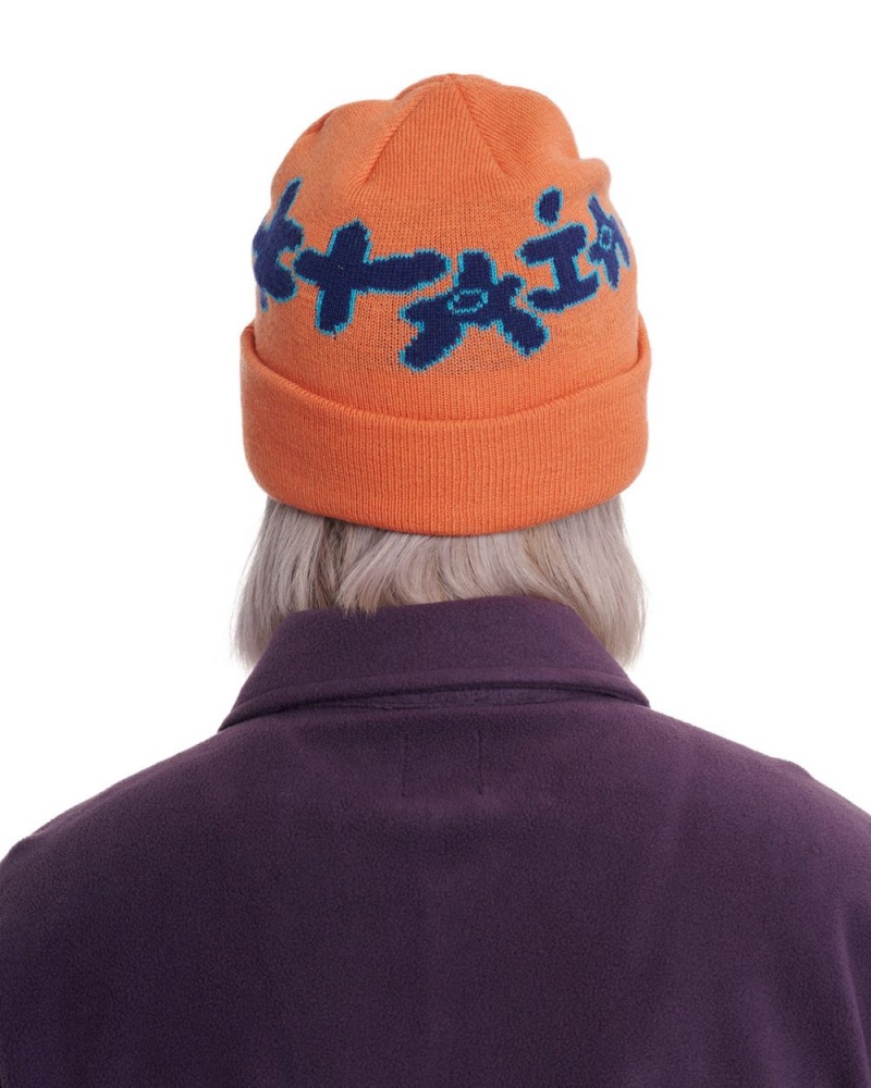 Orange Brain Dead Amoeba Wool Beanie | USA XUGM18324