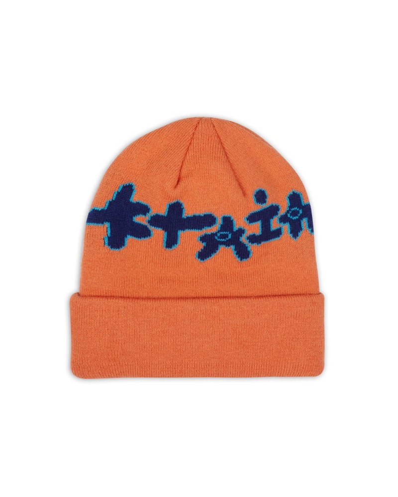 Orange Brain Dead Amoeba Wool Beanie | USA XUGM18324