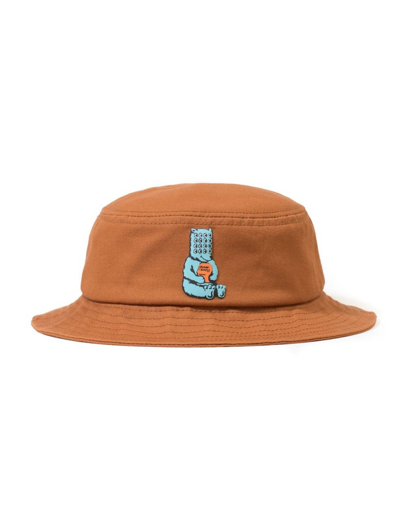 Orange Brain Dead Bear Brain Kids Bucket Hat | USA BSWZ57863