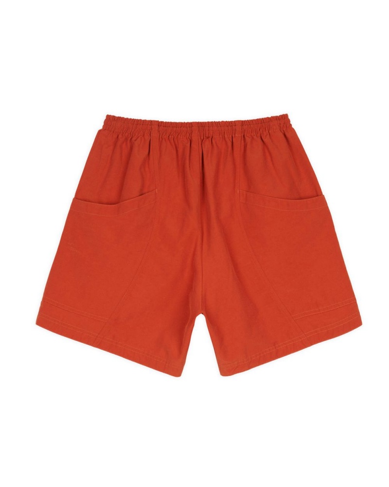 Orange Brain Dead Cotton Nylon Utility Shorts | USA RVWY59632