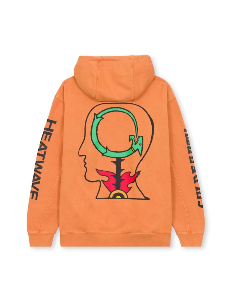 Orange Brain Dead Heatwave Sweatshirt Hoodie | USA CFOH56184