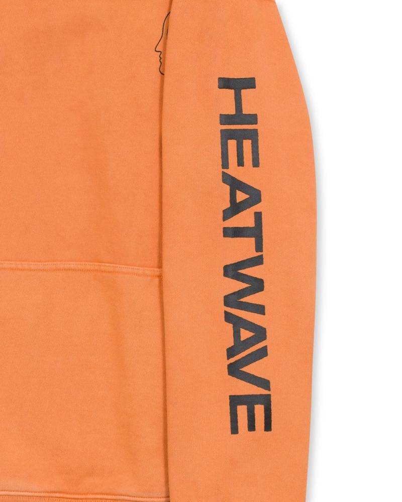 Orange Brain Dead Heatwave Sweatshirt Hoodie | USA CFOH56184