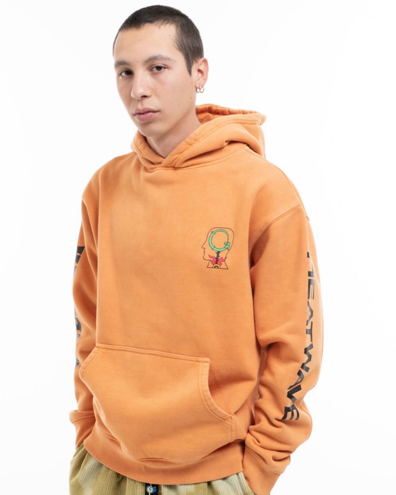 Orange Brain Dead Heatwave Sweatshirt Hoodie | USA CFOH56184