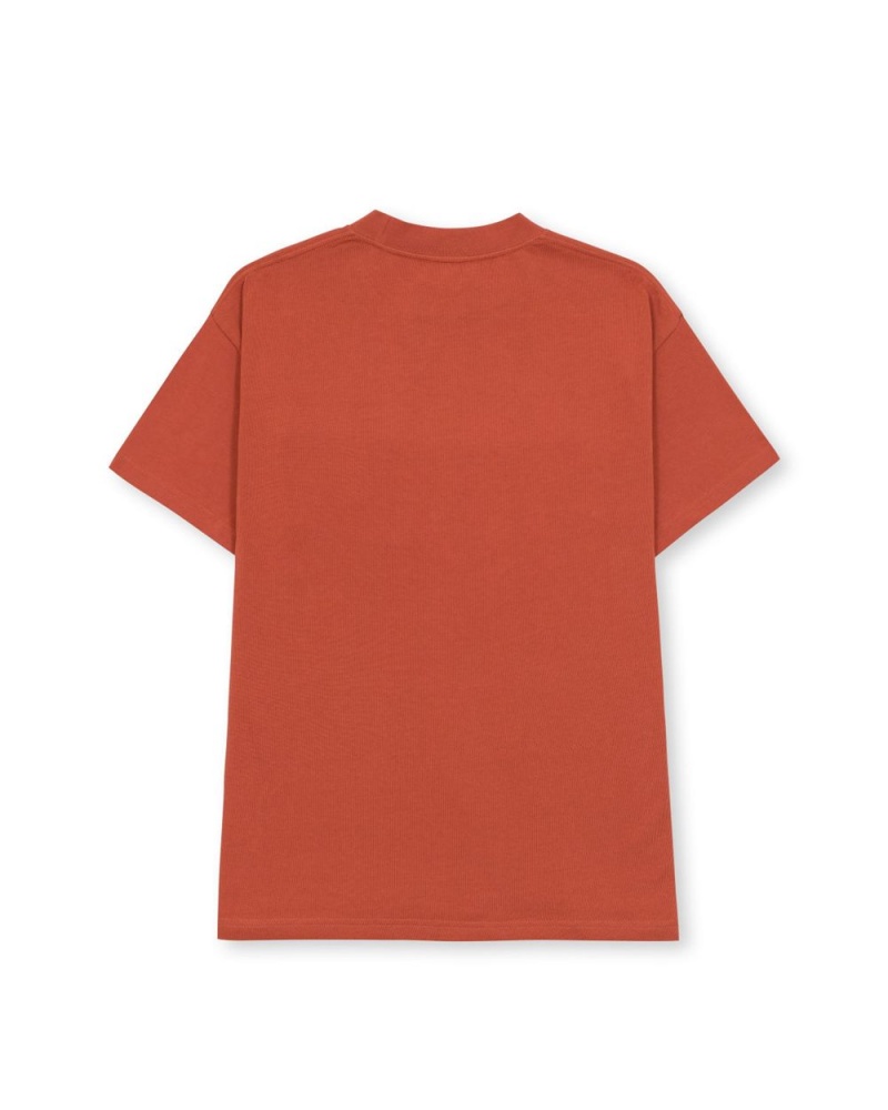 Orange Brain Dead Heavyweight Jersey Mockneck Pocket W/Pvc T-Shirt | USA LRVB20816