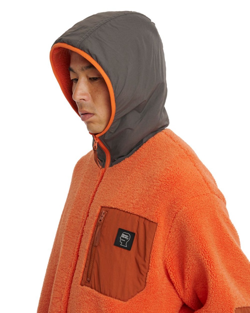 Orange Brain Dead Levels Sherpa Full Zip Jacket | USA RTKI50789