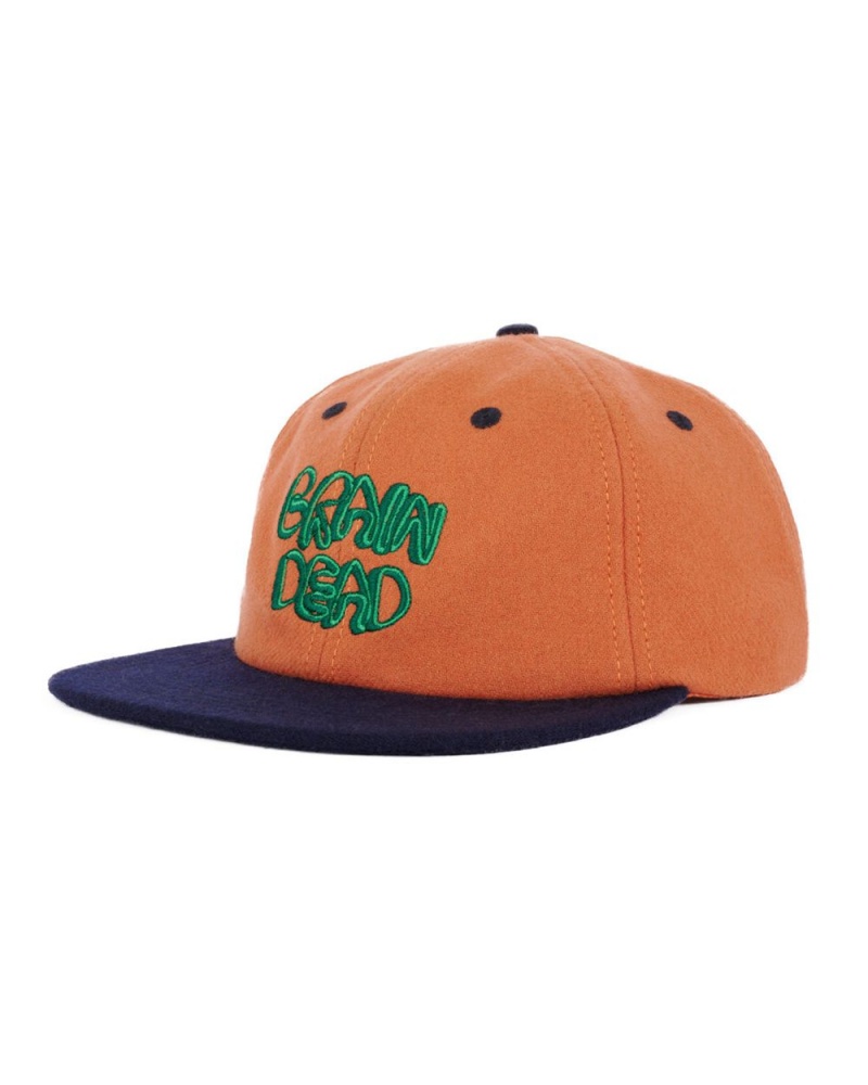 Orange Brain Dead Plato Wool 6 Panel Cap | USA URBO87906