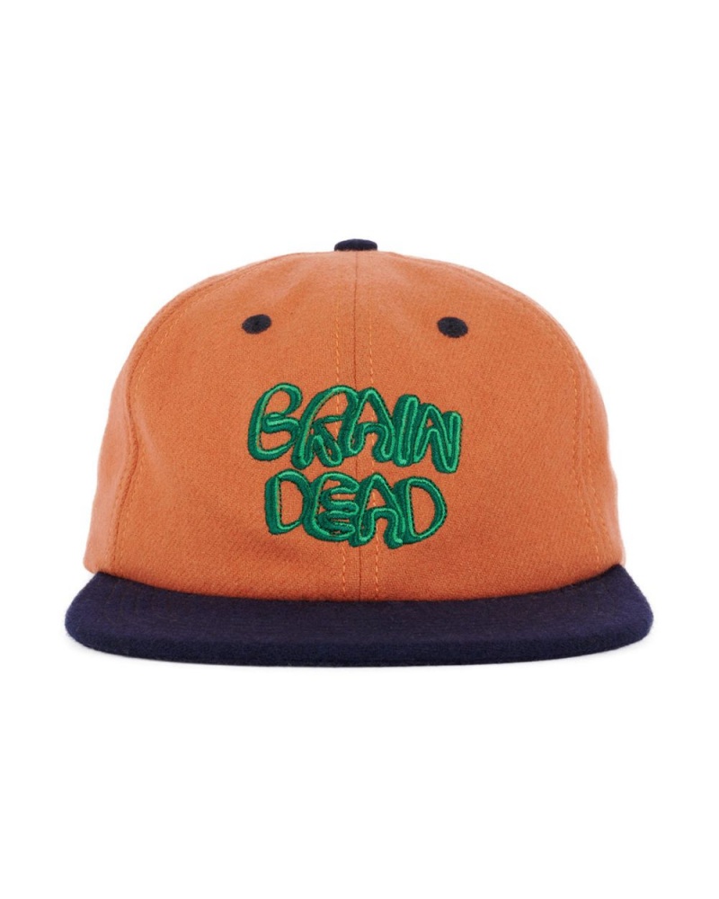 Orange Brain Dead Plato Wool 6 Panel Cap | USA URBO87906