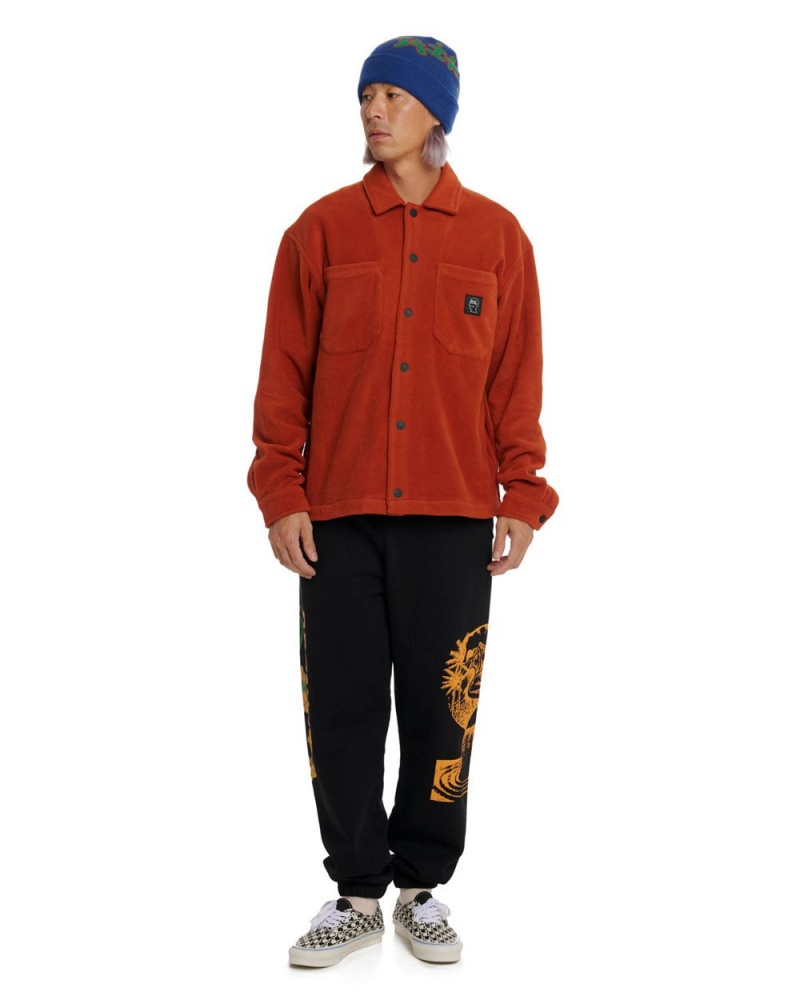 Orange Brain Dead Polar Fleece Climber Shirt | USA LTQK16503