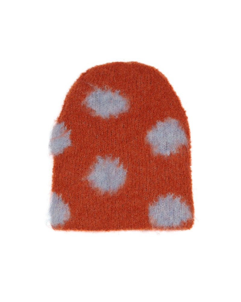 Orange Brain Dead Polka Dot Beanie | USA XOZN04671