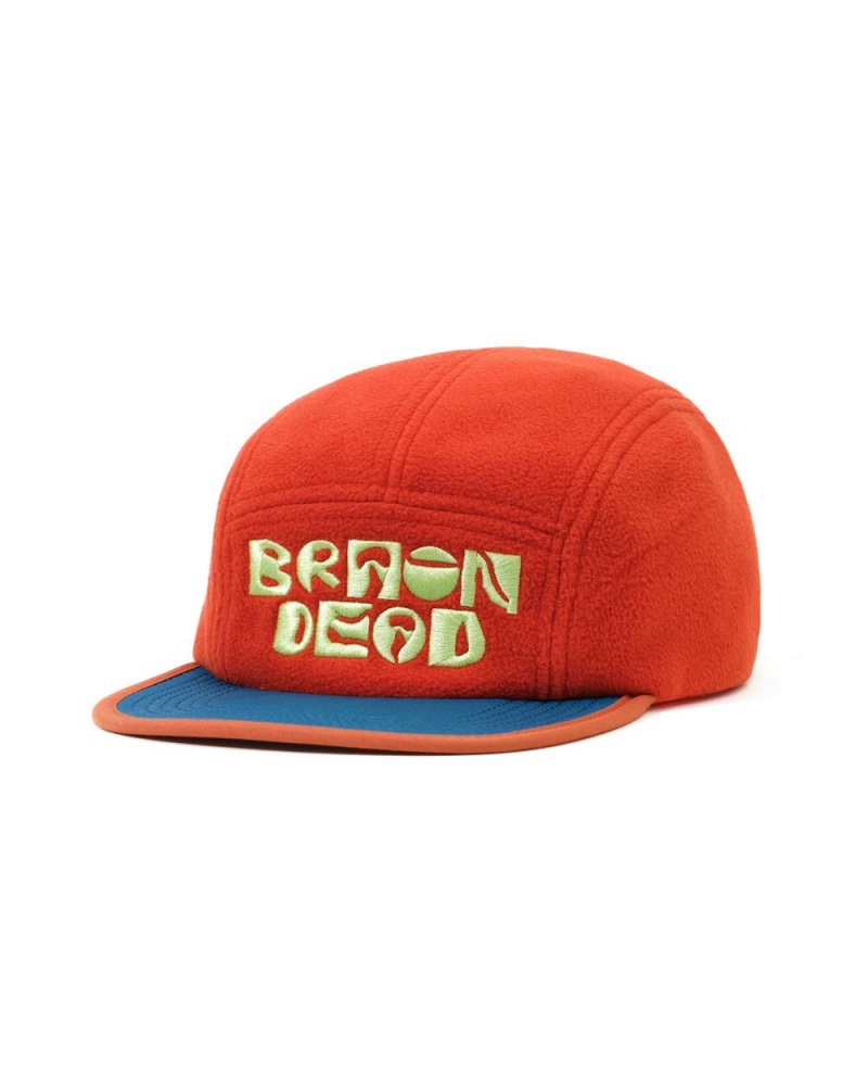 Orange Brain Dead Shroomin Polar Fleece Camp Hat | USA FSLX68247