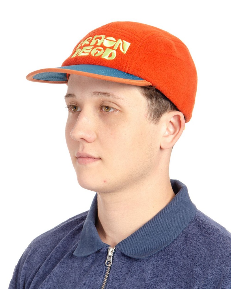 Orange Brain Dead Shroomin Polar Fleece Camp Hat | USA FSLX68247