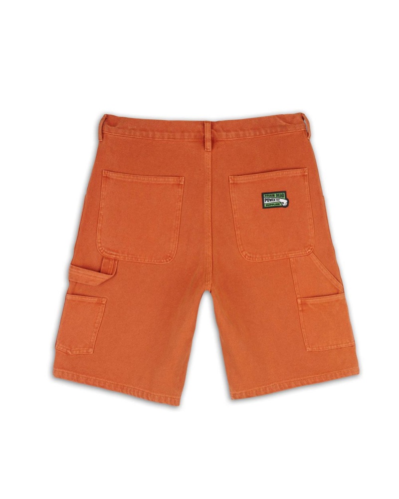 Orange Brain Dead Washed Hard Ware/Soft Wear Carpenter Shorts | USA RYDG40628