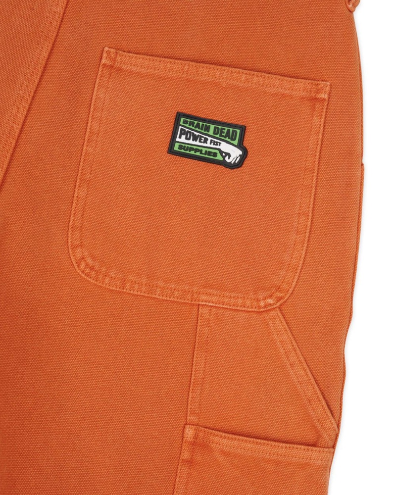 Orange Brain Dead Washed Hard Ware/Soft Wear Carpenter Shorts | USA RYDG40628