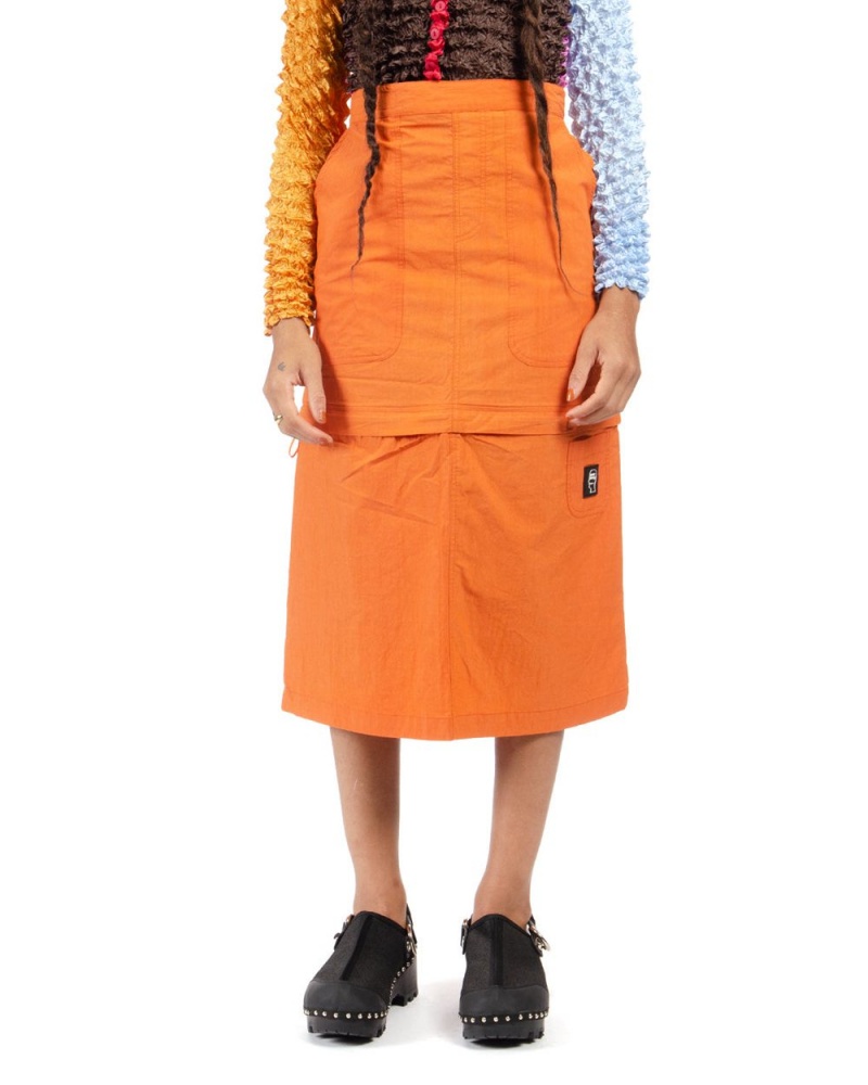 Orange Brain Dead Washed Out Convertible Skirt | USA GJRU06589