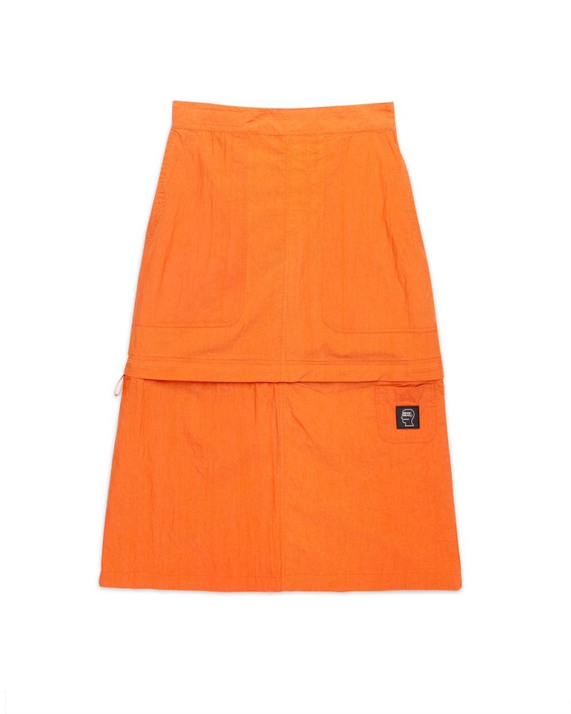 Orange Brain Dead Washed Out Convertible Skirt | USA GJRU06589