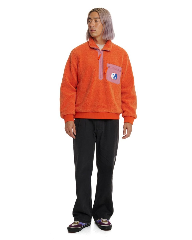 Orange Brain Dead Yin Yang Half Zip Jacket | USA NURK84721