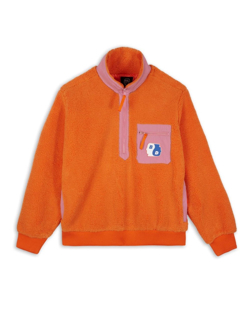 Orange Brain Dead Yin Yang Half Zip Jacket | USA NURK84721