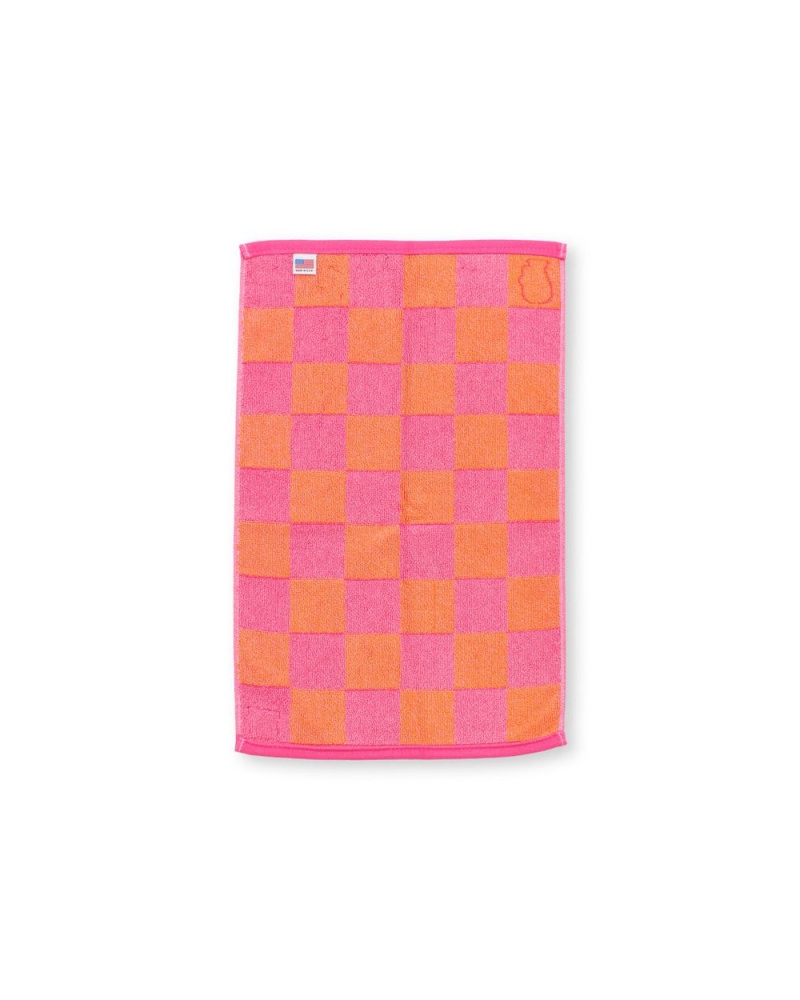 Pink Brain Dead Checkered Hand Towel | USA KZHV16725