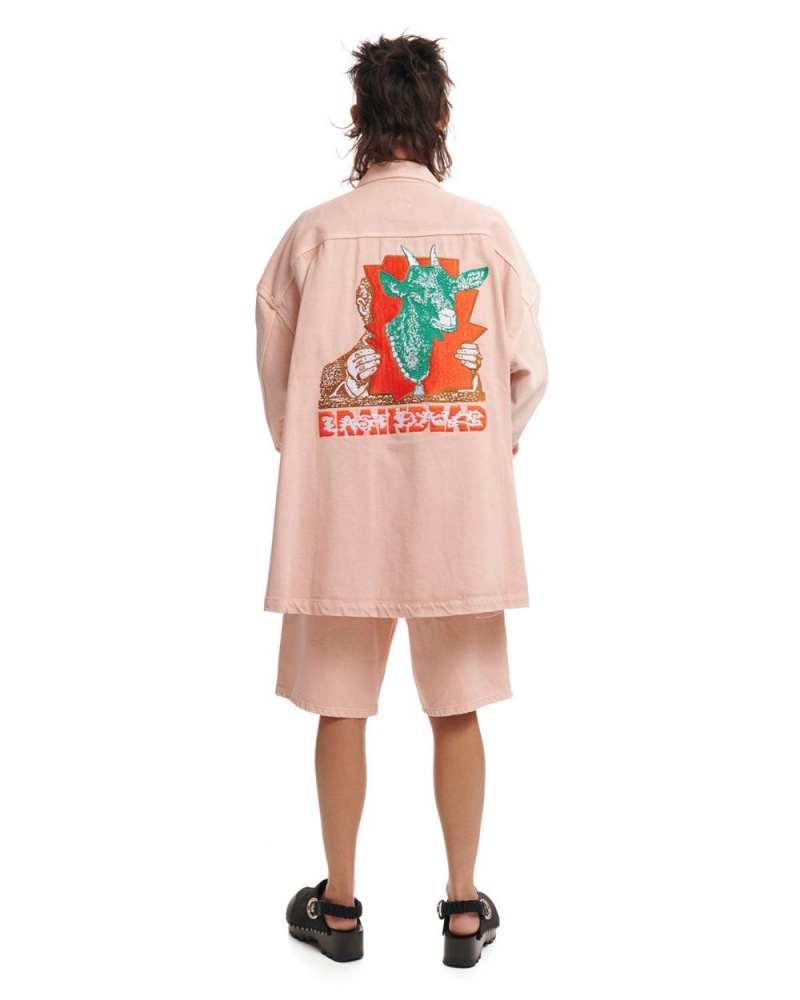 Pink Brain Dead Denim Goat Swing Jacket | USA PUVO67438