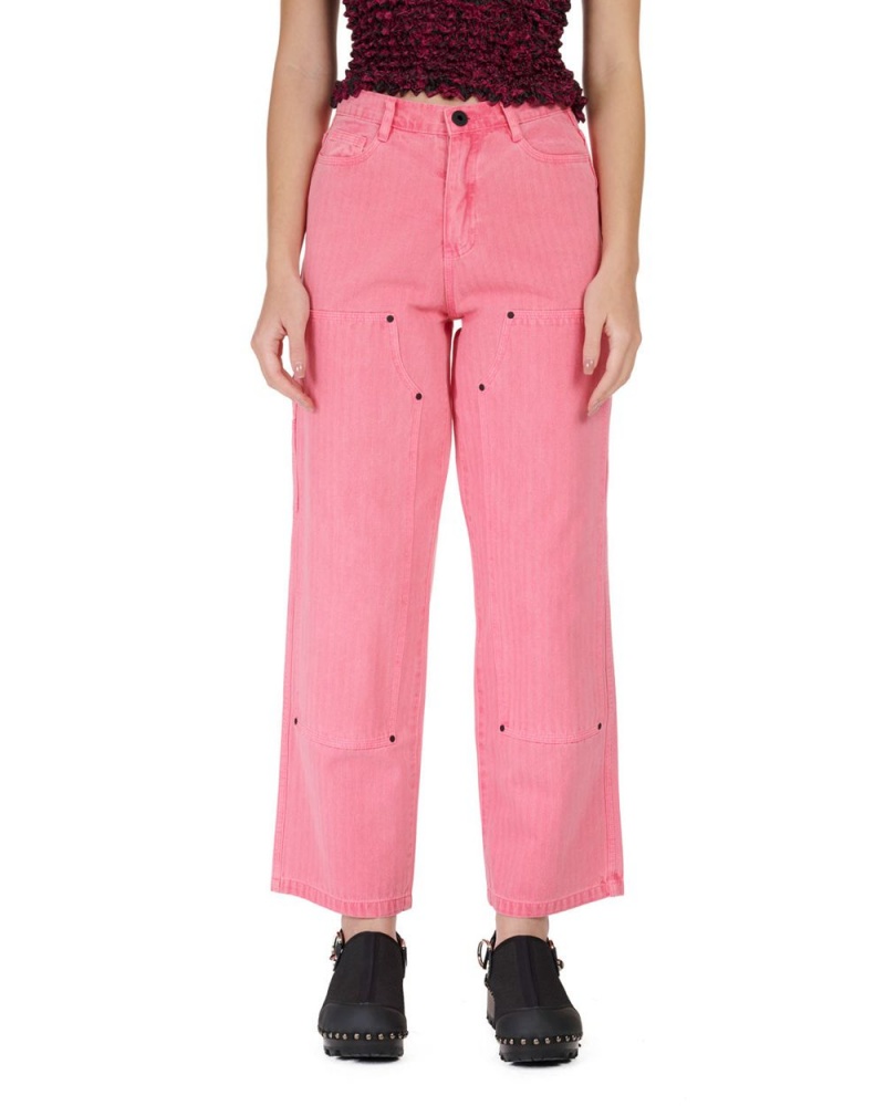 Pink Brain Dead Herringbone Utility Pant | USA AGJP63590