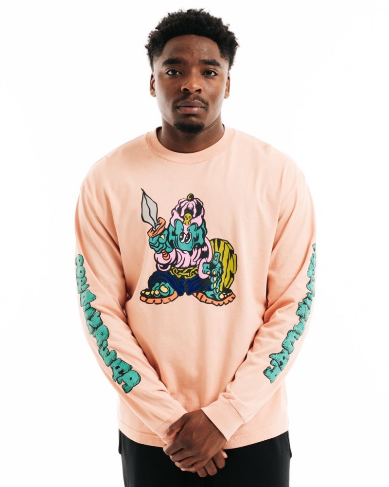 Pink Brain Dead Little Barbarian Long Sleeve T-Shirt | USA ZYLE57483