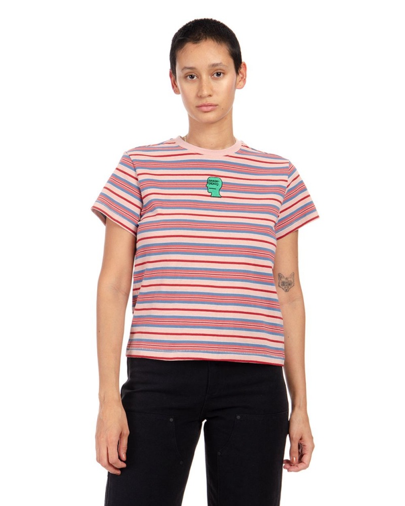 Pink Brain Dead Striped Baby T-Shirt | USA KJFQ38469