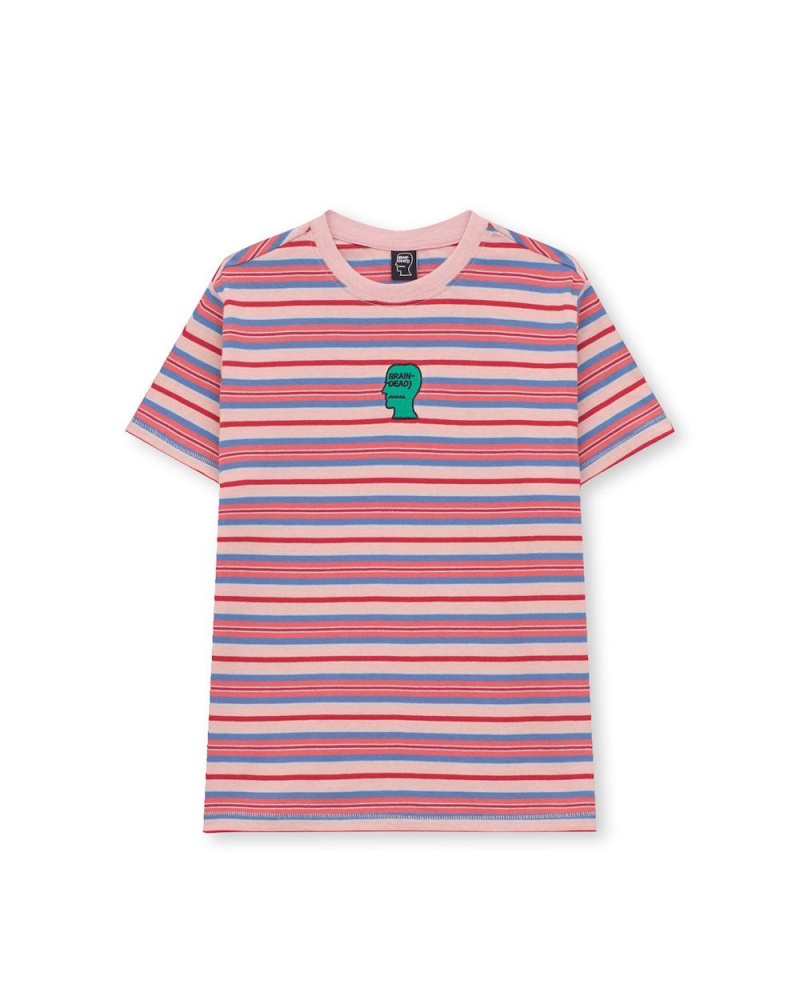 Pink Brain Dead Striped Baby T-Shirt | USA KJFQ38469