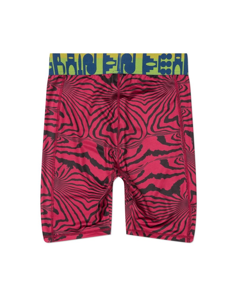 Pink Brain Dead Warped Zebra Cycle Shorts | USA SBNO01246