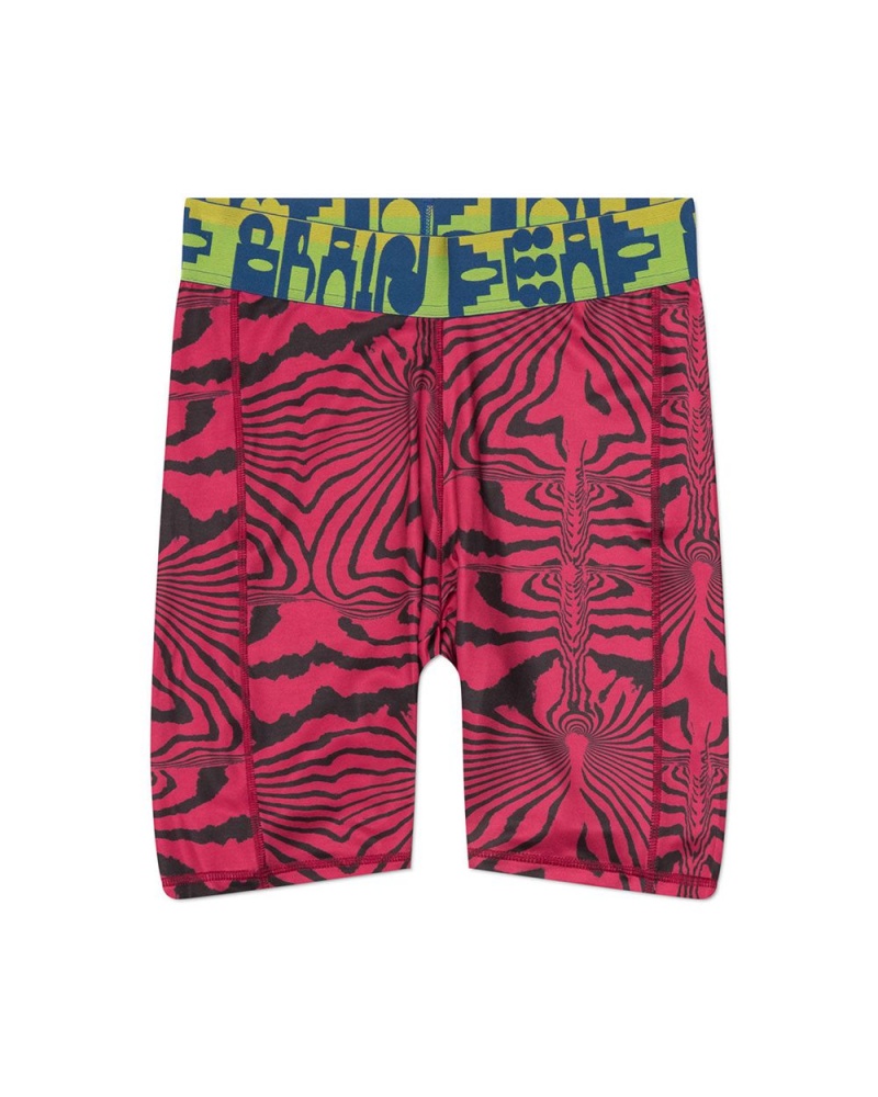 Pink Brain Dead Warped Zebra Cycle Shorts | USA SBNO01246