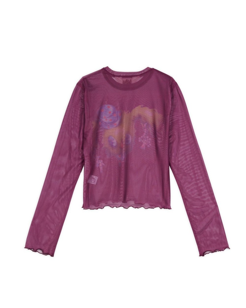 Purple Brain Dead Gaspar Magician Hyper Mesh Long Sleeve T-Shirt | USA IBSG19486