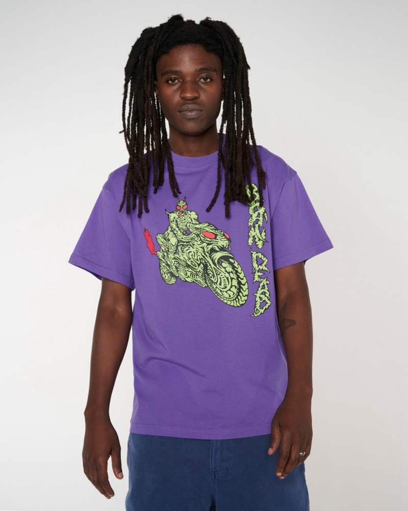 Purple Brain Dead Goon Rider T-Shirt | USA NWCP58049