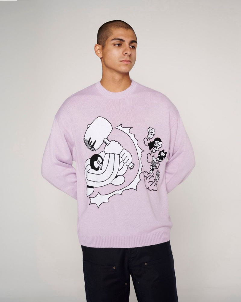 Purple Brain Dead Hammer Sweater | USA QMXI41605