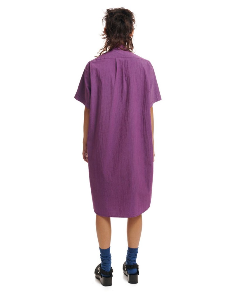 Purple Brain Dead Nylon Utility Shirt Dress | USA TFMI95473