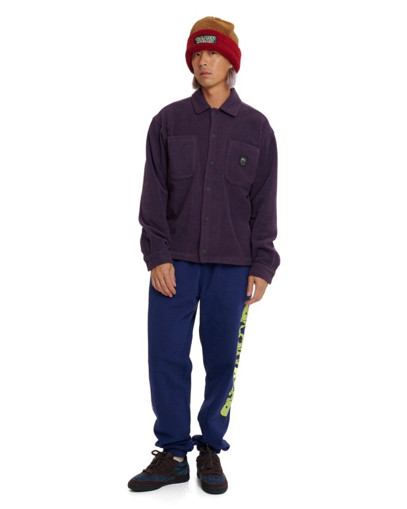 Purple Brain Dead Polar Fleece Climber Shirt | USA RPNA48150