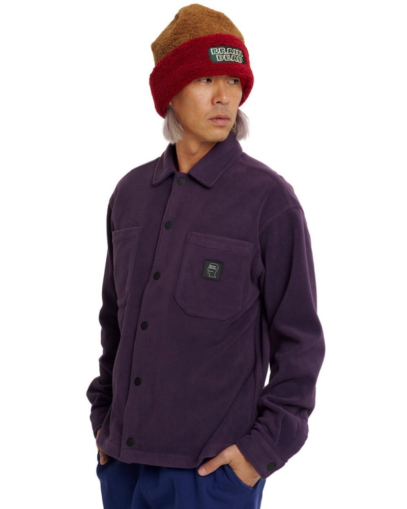 Purple Brain Dead Polar Fleece Climber Shirt | USA RPNA48150