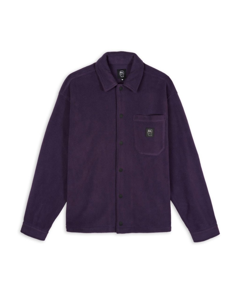 Purple Brain Dead Polar Fleece Climber Shirt | USA RPNA48150