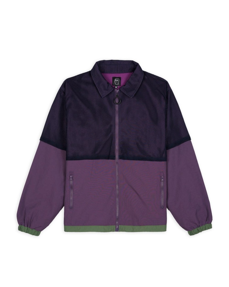 Purple Brain Dead Roll Cast Mesh Overlay Fishing Jacket | USA QLPF39172