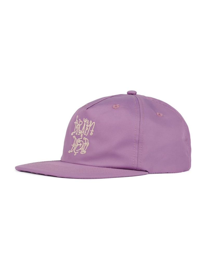 Purple Brain Dead Scripture 5 Panel Hat | USA QCBV13289