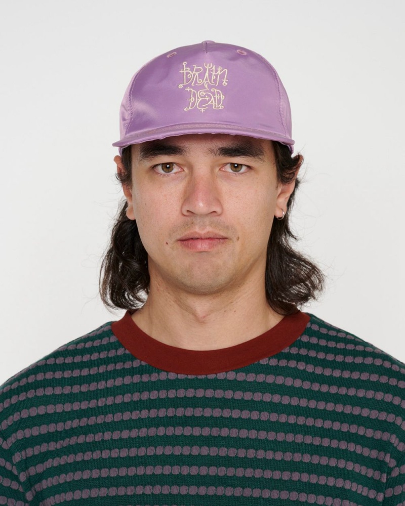 Purple Brain Dead Scripture 5 Panel Hat | USA QCBV13289