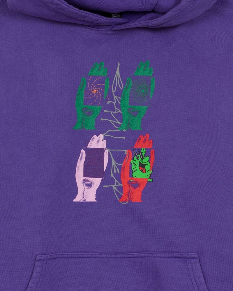 Purple Brain Dead Throwing Hands Hoodie | USA QGCB80243