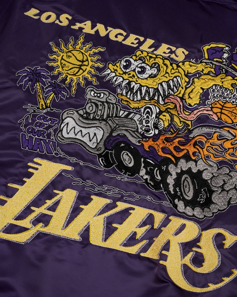 Purple Brain Dead X NBA Los Angeles Lakers Flight Jacket | USA GYDM31945