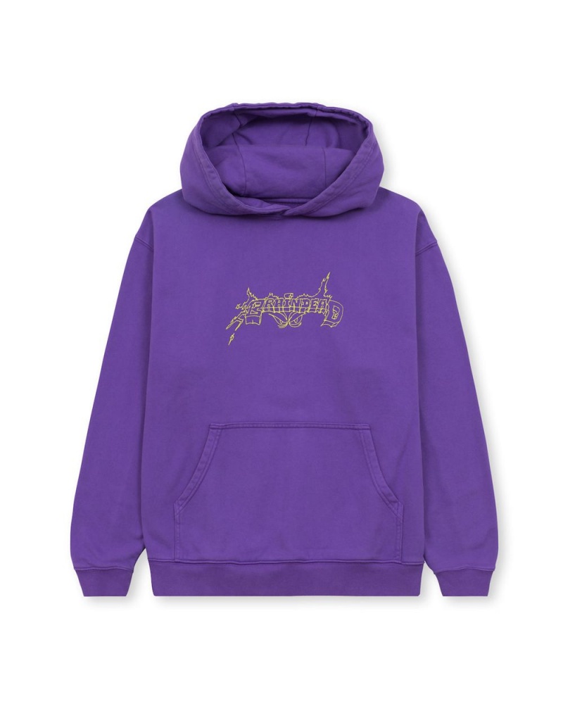 Purple Brain Dead X Them Shred Technology Sweatshirt Hoodie | USA MDUC13865